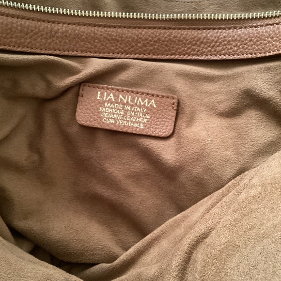 Lia Numa Genuine Leather Made In Italy Ladies Large Tote Basket Weave Pattern - Picture 10 of 15